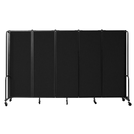 NATIONAL PUBLIC SEATING NPS Room Divider, 6' Height, 5 Sections, Black RDB6-5PT10